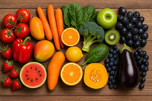 A Importância das Frutas e Vegetais Coloridos na Alimentação